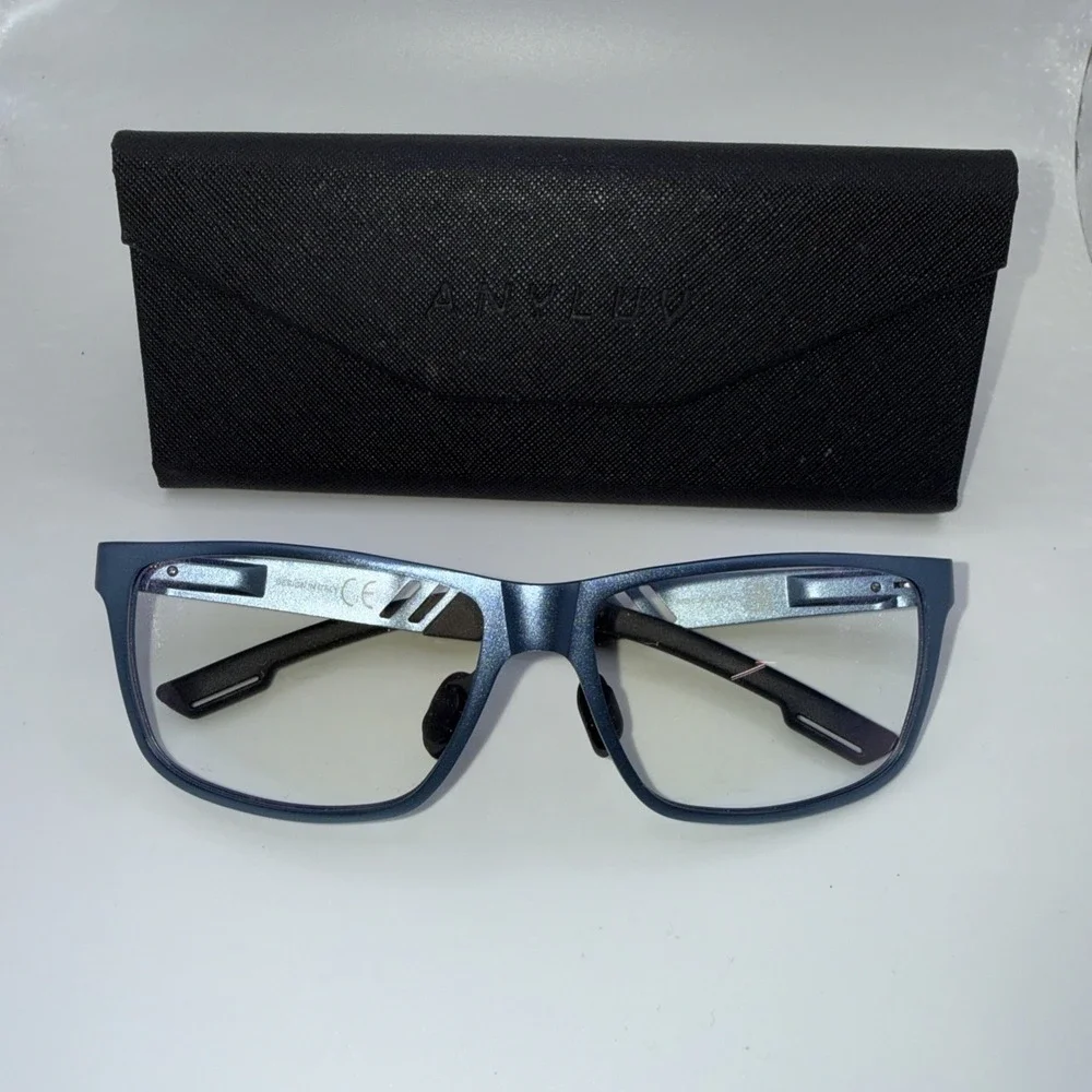 ANYLUV Italian Genuine RARE eyeglasses Blue Rectangular Classic ML4571-5  UKCA